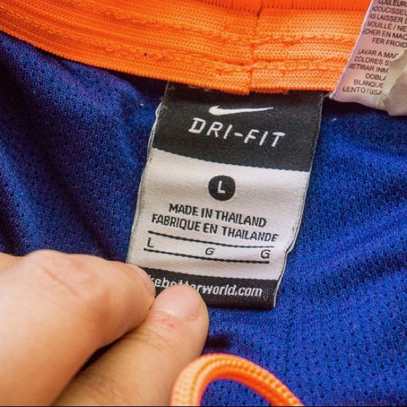 Blue and orange Nike athletic shorts - Picture 4 of 7